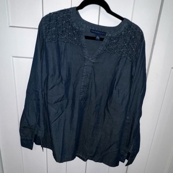 Bandolino Blue Chambray Women’s Shirt medium - Picture 2 of 8